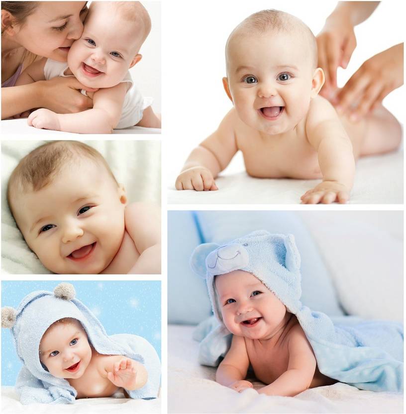 Set of 5 Cute Baby Combo Posters Smiling Baby Poster Poster for