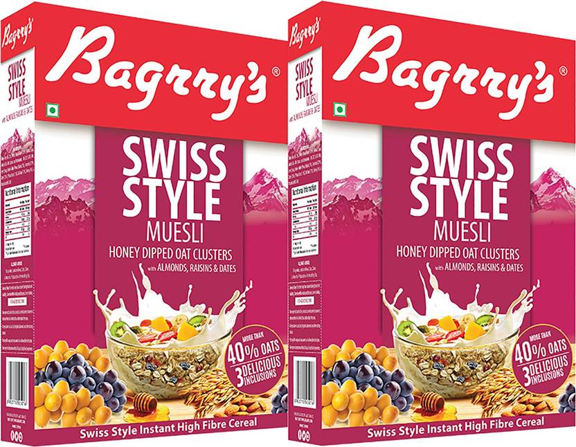 Bagrry's Swiss Style Muesli Pack of 2 Box Price in India Buy Bagrry's