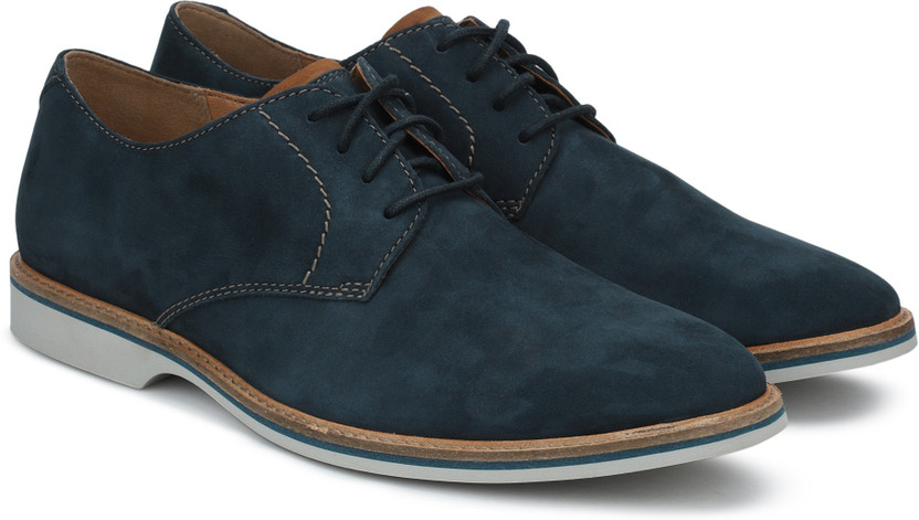 CLARKS Atticus Lace Navy Nubuck Casuals 