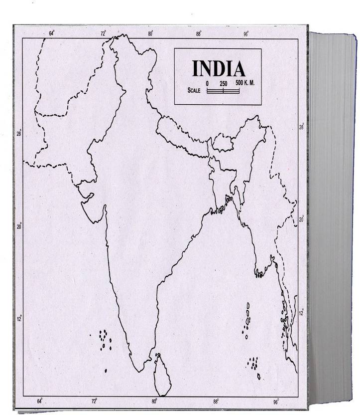 CRAFTWAFT PHYSICAL MAP OF INDIA BLANK A4 67 gsm Project