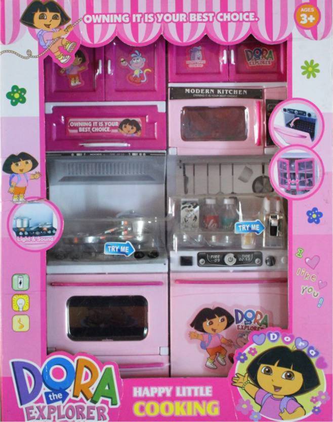 KENZAI Dora The Explorer Kitchen Set for Happy Little Cooking Dora