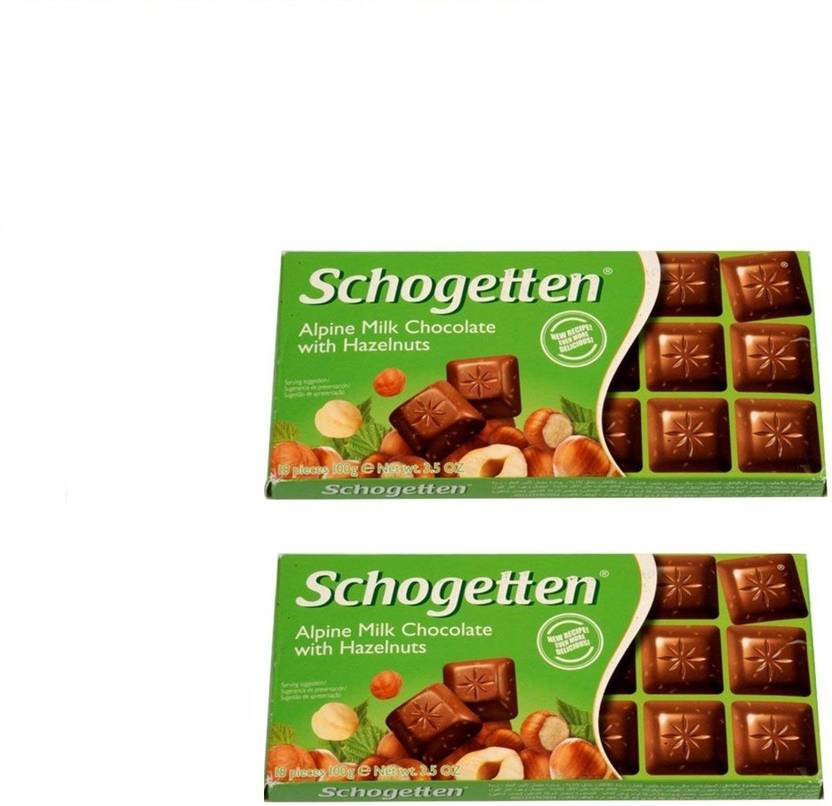 schogetten Germany Chocolates Pack Of 2 Alpine Milk Chocolate With Hazelnuts Bars Price in India
