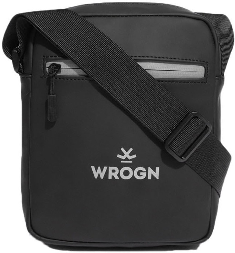 Buy WROGN Men Black Messenger Bag Black