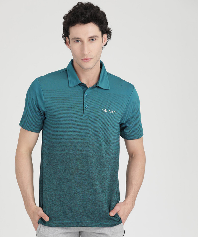 Seven By MS Dhoni Solid Men Polo Neck 