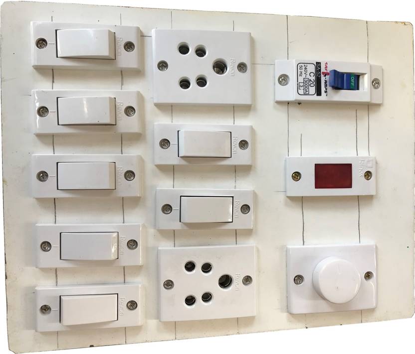 Engarc Heavy Duty Electric Switch Board(7 Switches,2 Sockets,1 Fuse,1