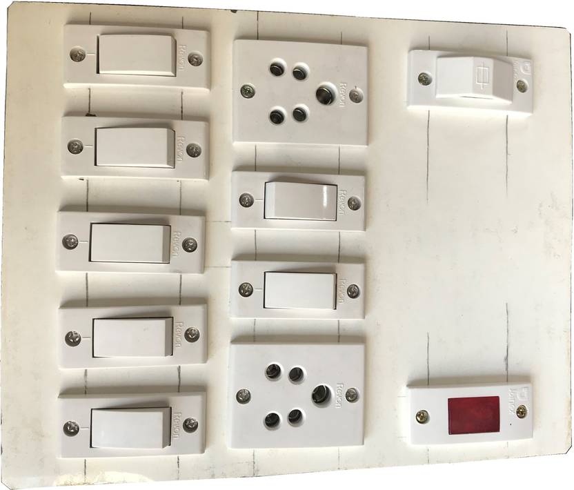 Tinax Electric Switch Board (7 Switches,2 Sockets,1 Indicator,1 Fuse) 6