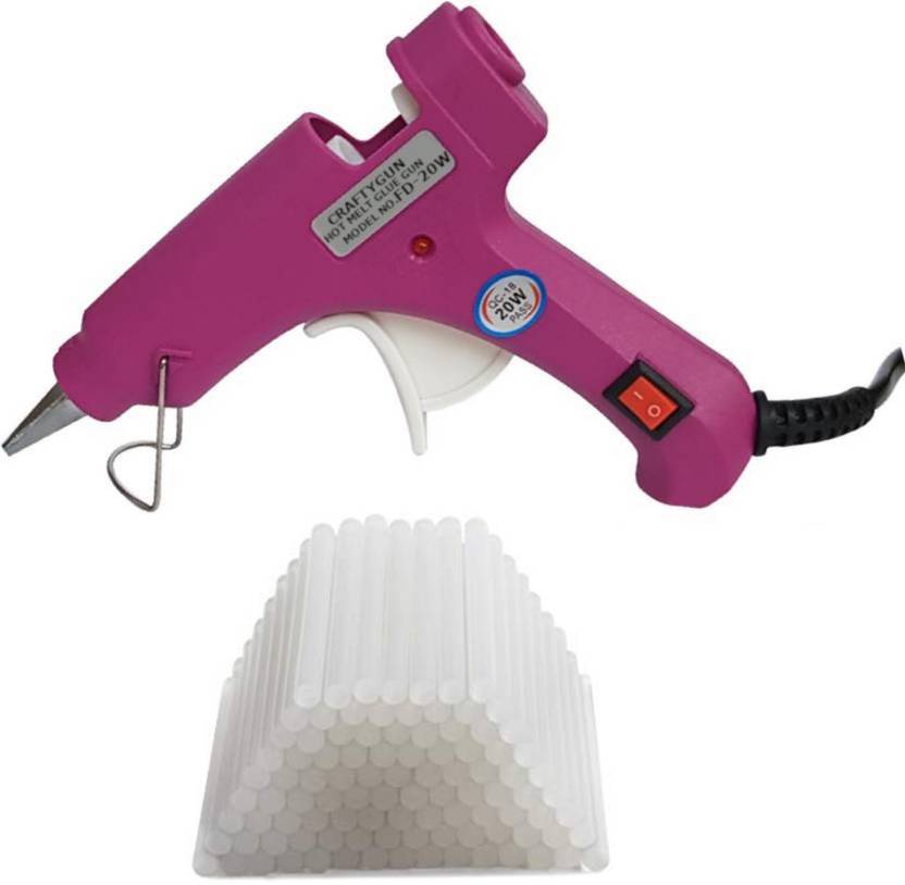 CRAFTYGUN MAGENTA MINI 20 W GLUE GUN (50 STIKS)7MM ADHESIVE GLUE