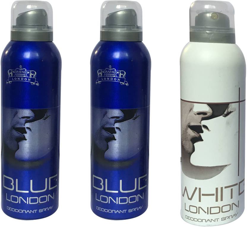 LONDON 2 BLUE AND 1 WHITE ( PACK OF 3) Deodorant Spray For Men