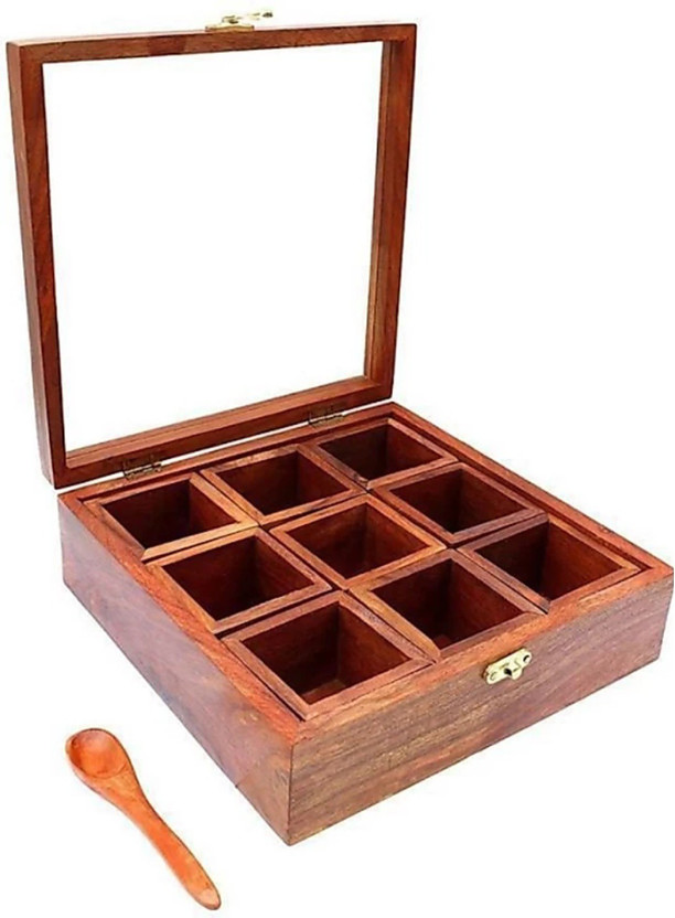 CloudNet India Spice Set Wooden(1 Piece)