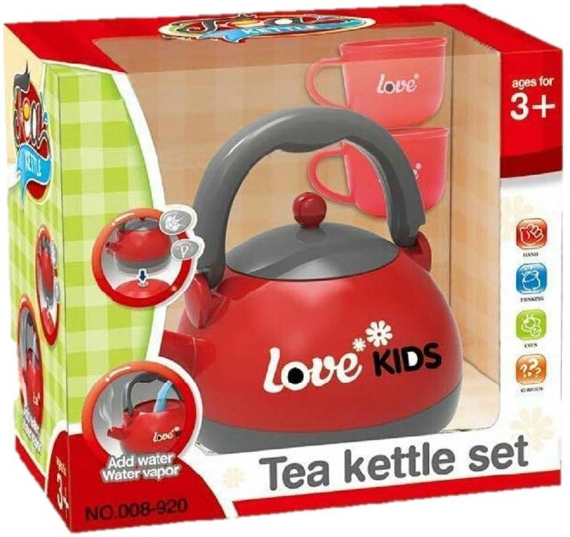 Collectionmart New Cute Tea Kettle Set Toys with Two Cups and Lights