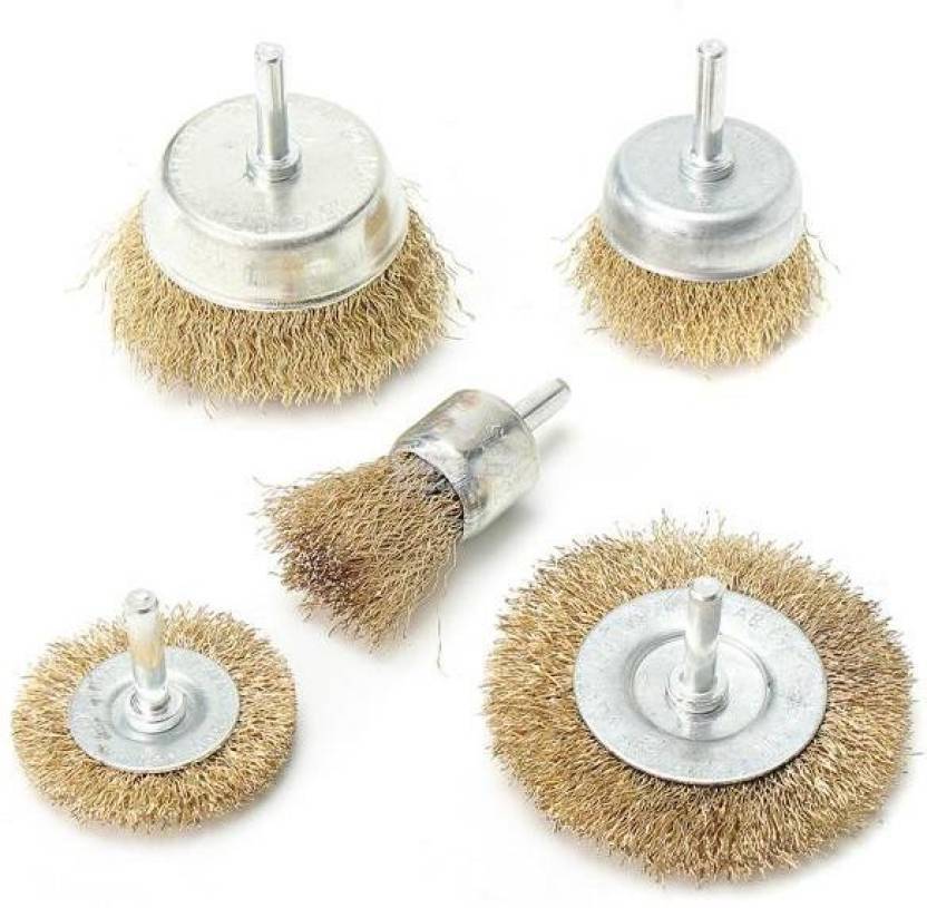 SMB TOOLS 5pcs DRILL CARBON STEEL WIRE BRUSH SET TO REMOVE PAINT, DUST ...