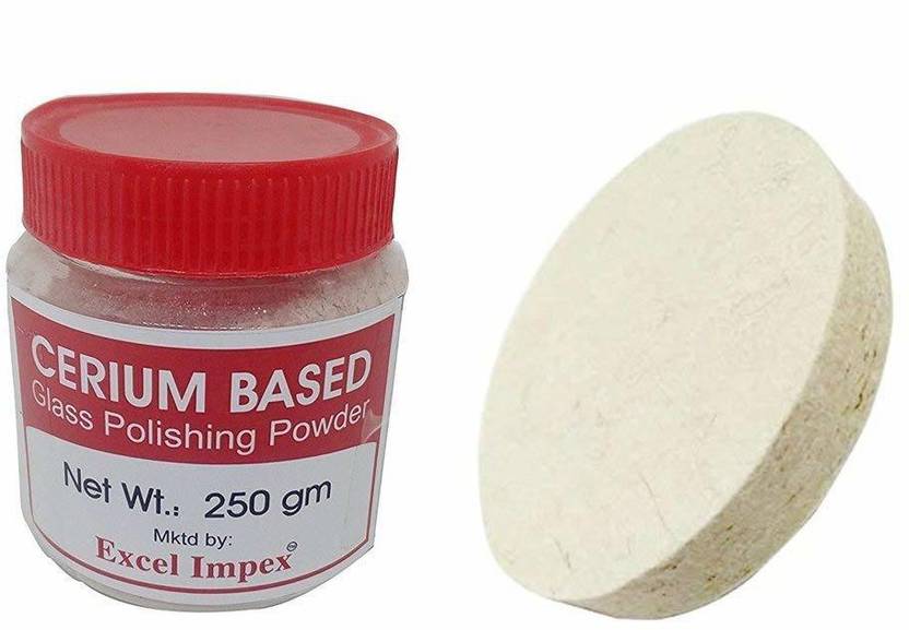 EXCEL IMPEX Cerium Oxide 250gm with Glass Polishing(Namada) Felt Disc 4