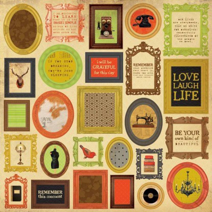 Kaisercraft In The Attic Spot Varnish Paper 12"X12"Pictures 10 Per