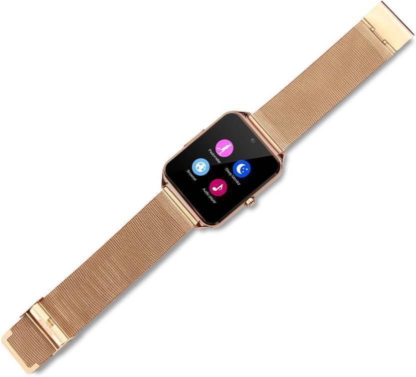 Gabbar ™ Smart Watch"GT08" with Golden Chain Smartwatch Price in India