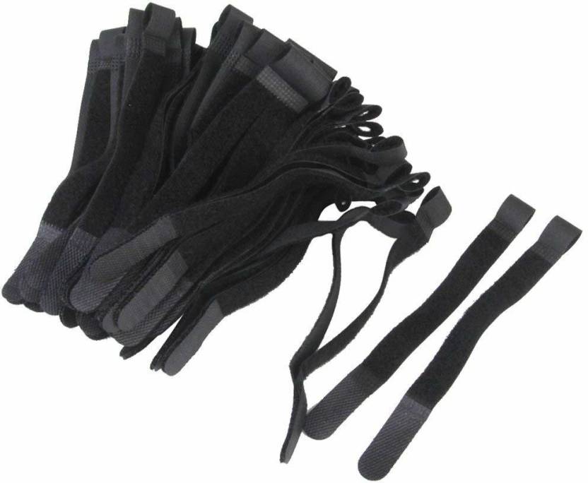 SHOPEE Nylon Straps Cable Tie Wire Rope Hook and Loop Organiser 20pcs ...