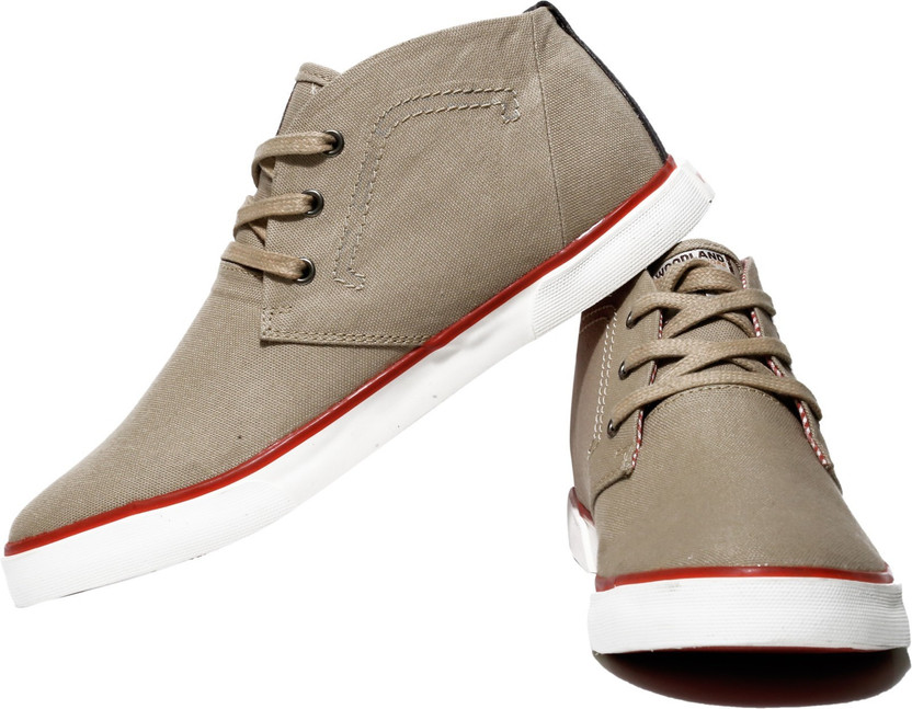 WOODLAND WD1952 BEIGE Canvas Shoes For 