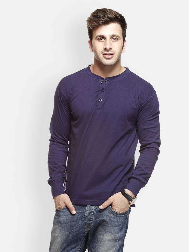 Fashion Gallery Solid Men Henley Blue T-Shirt - Buy Navy Fashion Gallery Men Henley Neck Blue T-Shirt Online at Best Prices in India | Flipkart.com