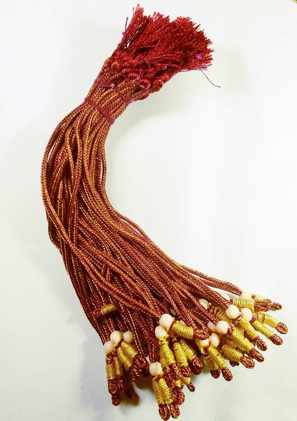 SPARKLE Maroon Colour Designer Necklace Back Rope Dori for Silk Thread