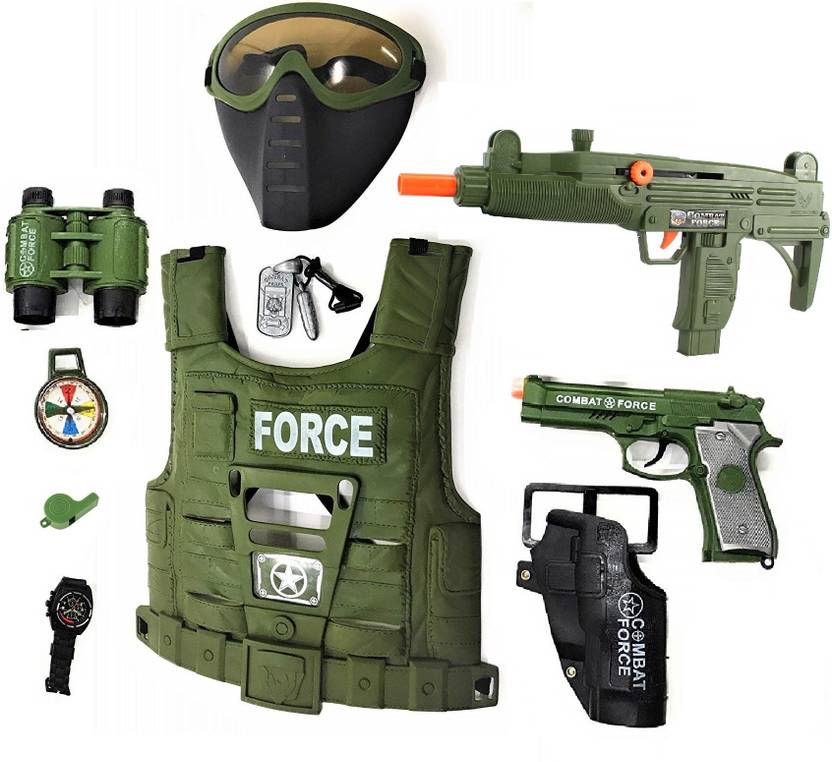 IndusBay Army Gun Combat Force complete Role Play Set 10 Piece Boys