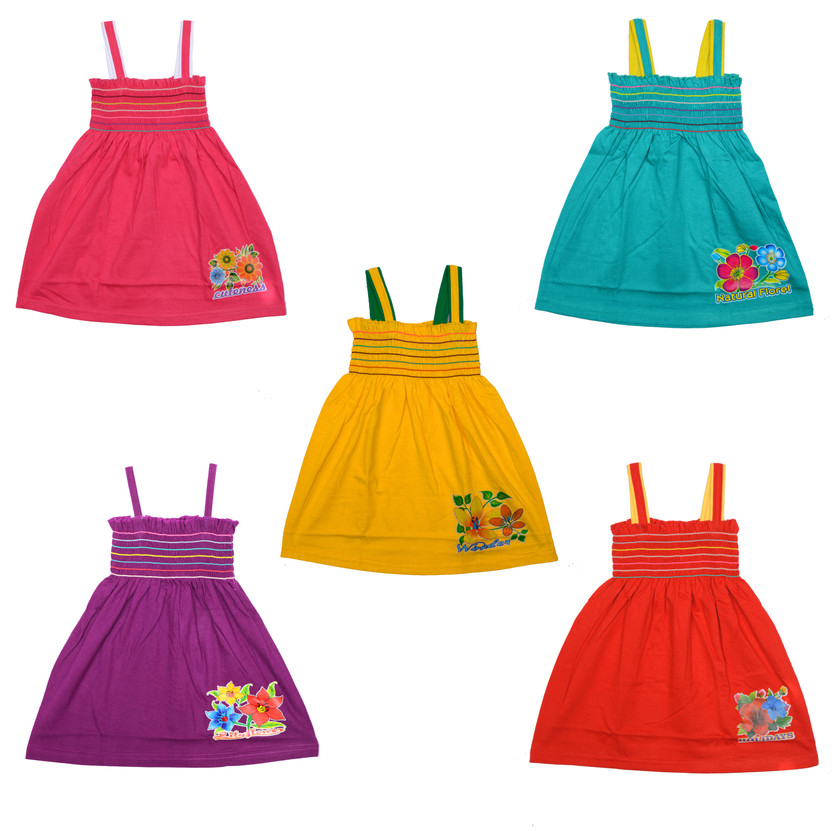 Just Just Live Fashion Girls Short/Mid Thigh Casual Dress(Multicolor, Sleeveless) - Flipkart Deal