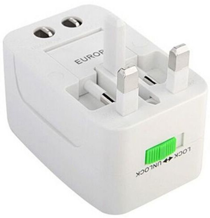MobileFusion All in One International Travel Power Charger Universal Adapter AU/UK/US/EU Worldwide Adaptor(White)