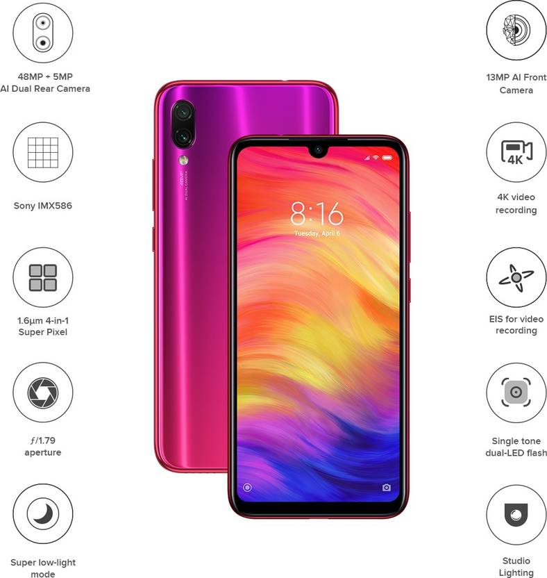 Redmi Note 7 Pro (Nebula Red, 64 GB)