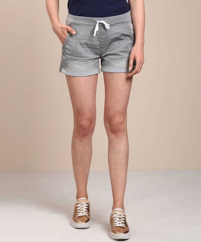 Denizen by Levi's Solid Women Grey Denim Shorts - Buy Denizen by Levi's  Solid Women Grey Denim Shorts Online at Best Prices in India 