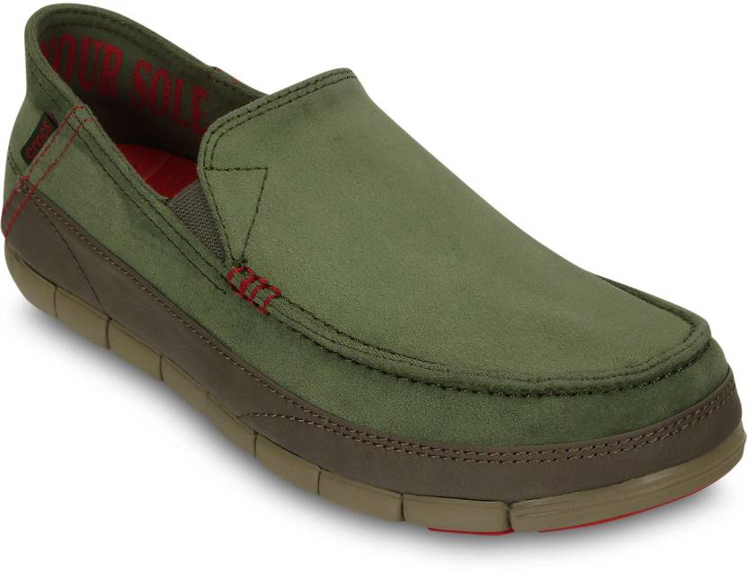 CROCS Stretch Sole Microsuede Loafers For Men - Buy Green Color CROCS  Stretch Sole Microsuede Loafers For Men Online at Best Price - Shop Online  for Footwears in India 