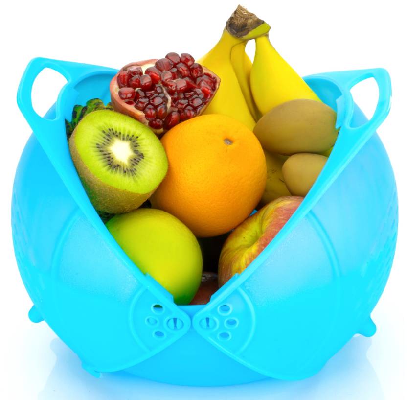 For 129/-(82% Off) Skyline Smart Storage for Dining & Washing Plastic Fruit & Vegetable Basket  (Blue) at Amazon India