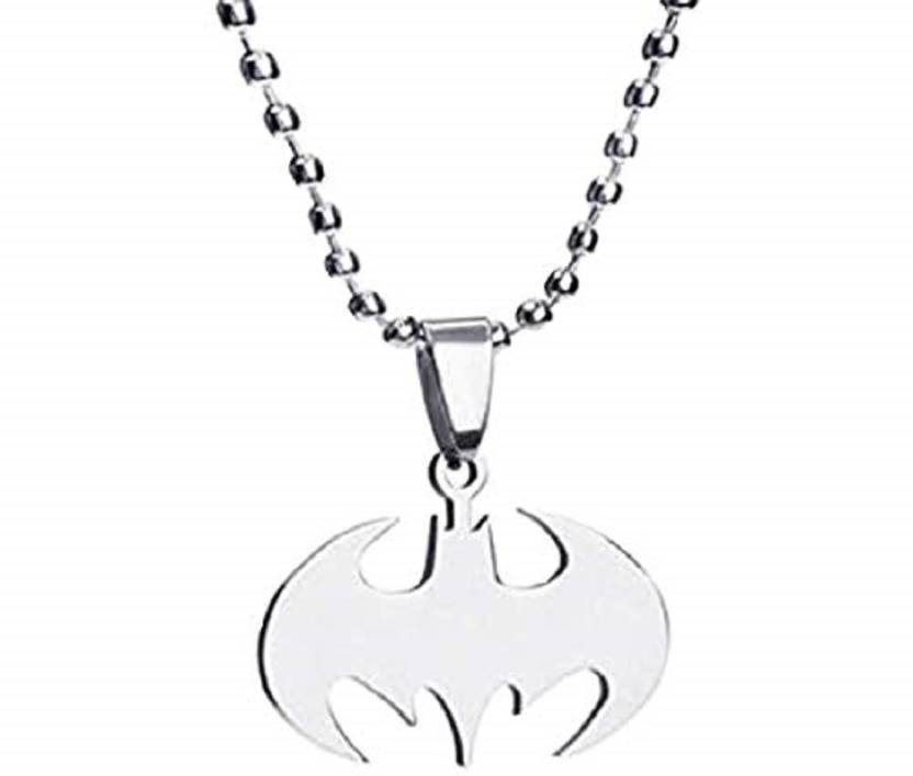 GirlZ! Silver Stainless Steel Batman Pendant Necklace with Chain for Men  Stainless Steel Price in India - Buy GirlZ! Silver Stainless Steel Batman  Pendant Necklace with Chain for Men Stainless Steel Online