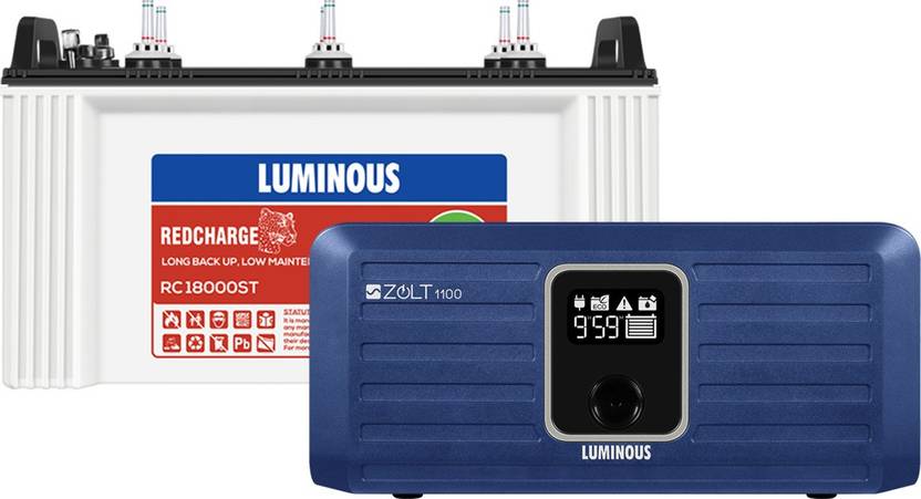 LUMINOUS Zolt 1100 with RC18000ST Tubular Inverter Battery Price in