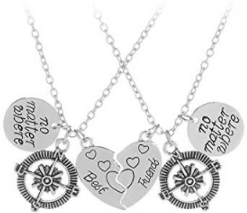 TBOP NECKLACE Heart-shaped suit friend best friend compass ...