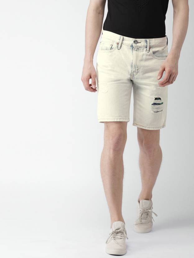 LEVI'S Distressed, Dyed/Washed Men Blue Denim Shorts - Buy LEVI'S Distressed,  Dyed/Washed Men Blue Denim Shorts Online at Best Prices in India |  