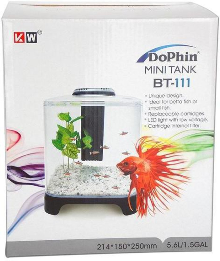 Dophin BT-111 Mini Rectangle Aquarium Tank(5.6 L)