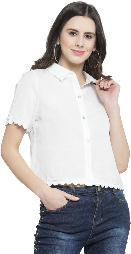 White shirt for women flipkart clearance