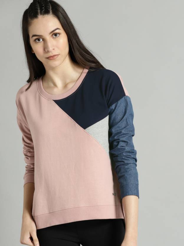 [Size S, L] Roadster Full Sleeve Color Block Women Sweatshirt