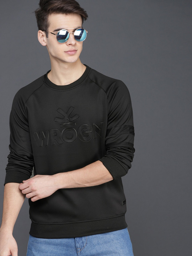 WROGN Full Sleeve Solid Men Sweatshirt 