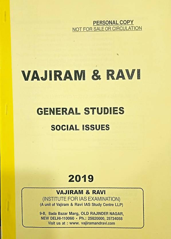 Vajiram Ravi General Studies Printed Notes 2019 Social Issues