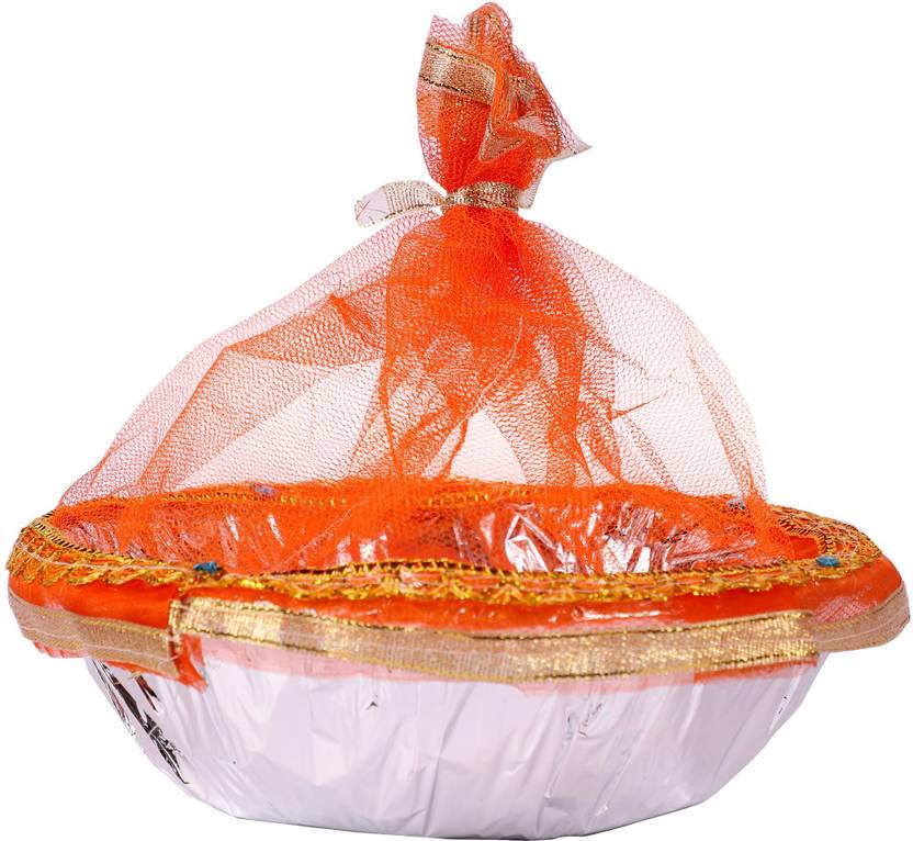 Vardhman Handmade Decorated Gift Packaging Basket with Readymade Net