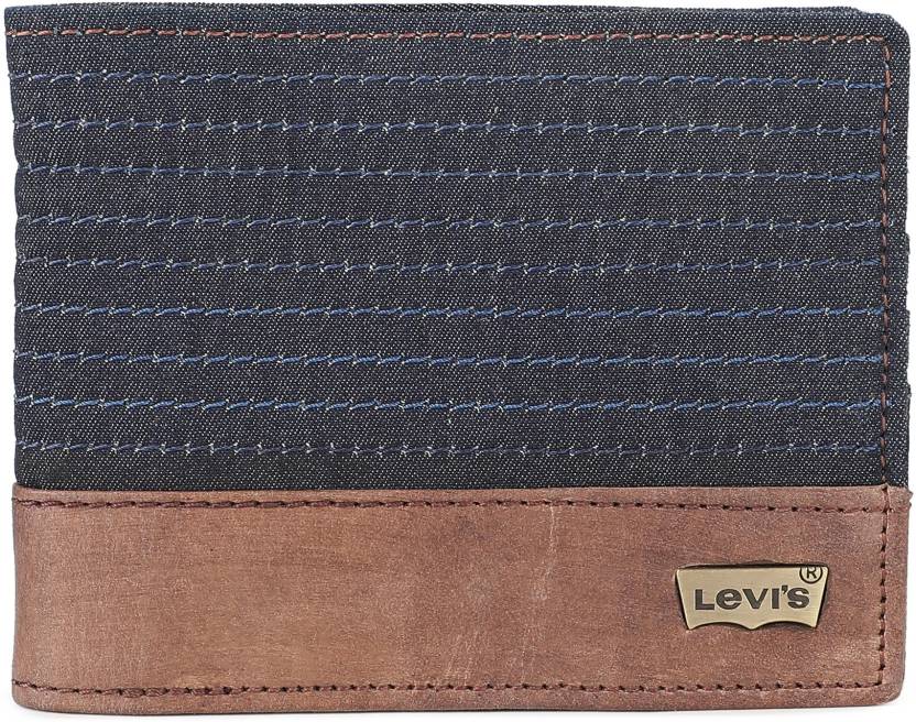 LEVI'S Men Brown, Blue Fabric Wallet Blue - Price in India 