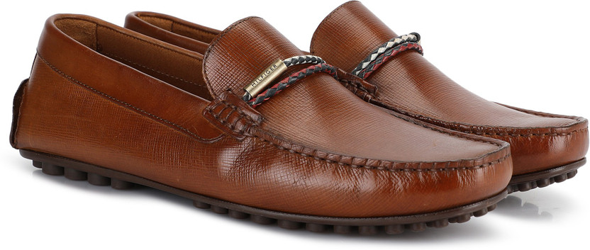tommy hilfiger leather slip on shoes