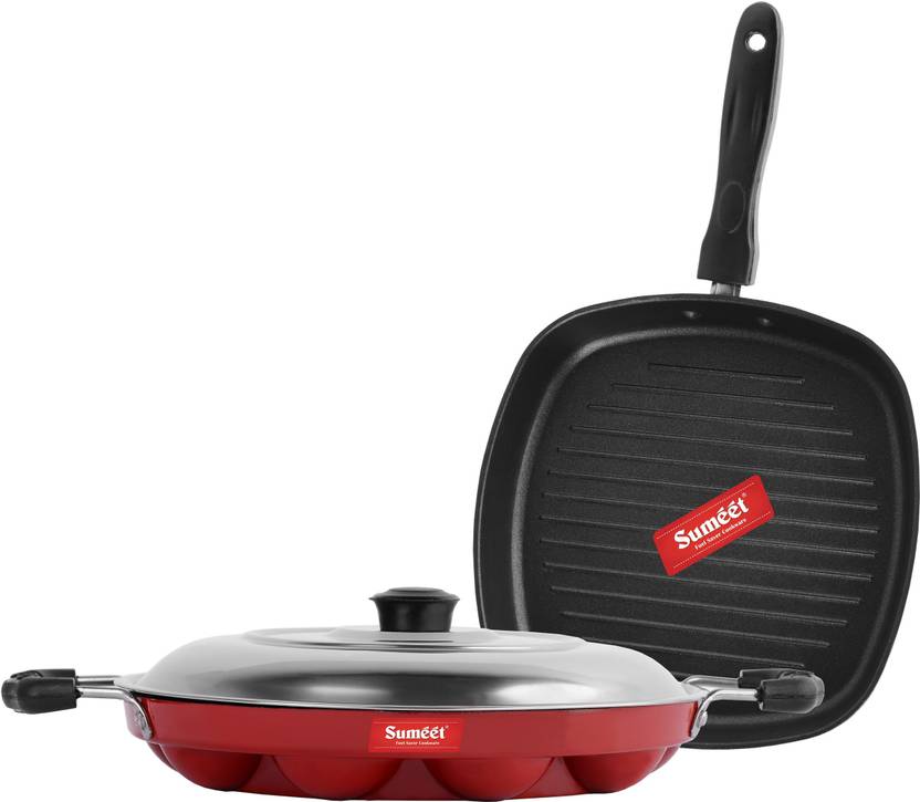 Sumeet Candy Non Stick Cookware Set of 2.6mm Thick (Grill Appam Patra