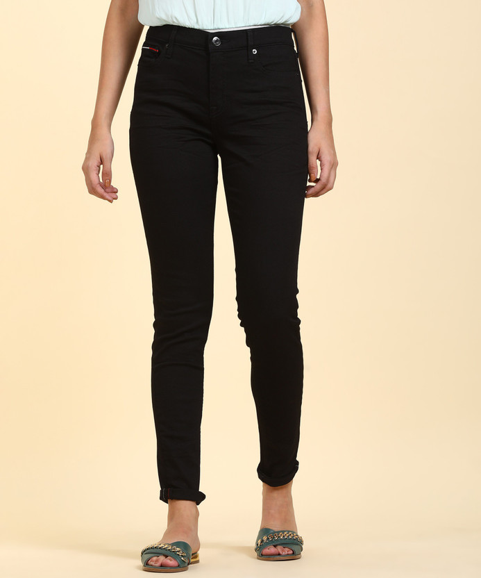 tommy hilfiger black jeans womens
