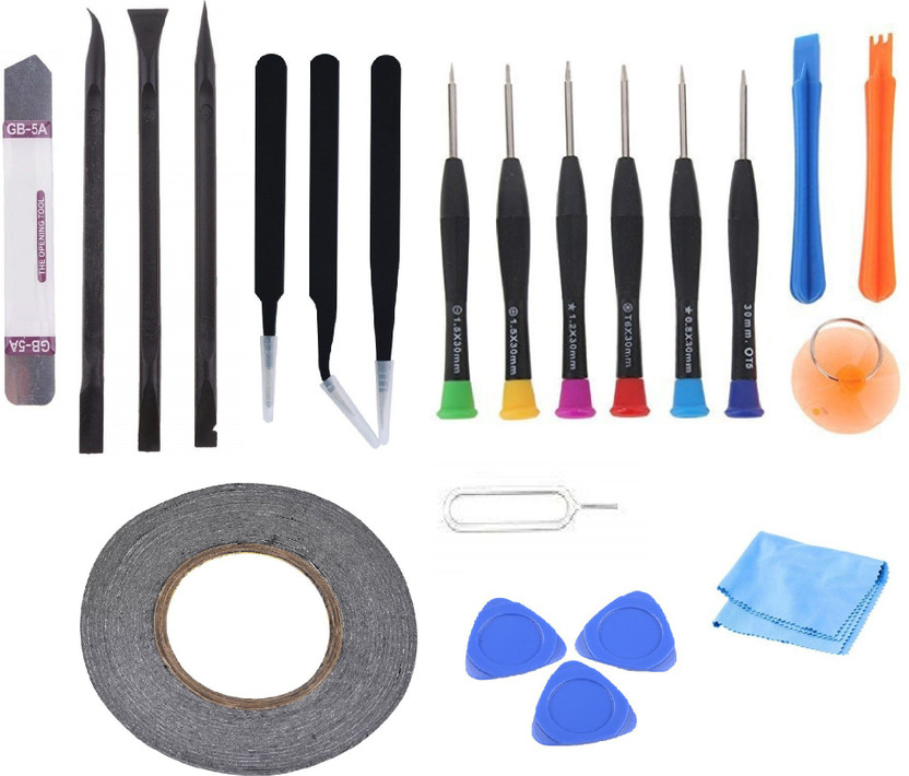 WOWSOME 22 in 1 Mobile Repair Tool Kit Screwdriver Set with 3 Tweezers Pry Openers Hand Tool Kit(22 Tools)