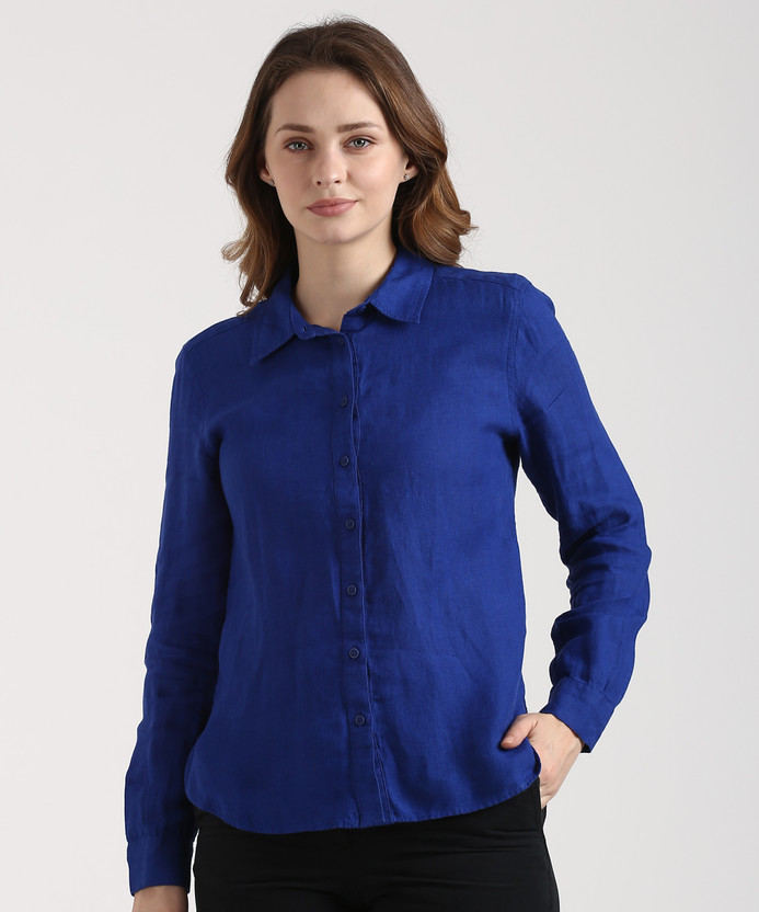 marks and spencer linen shirts women's