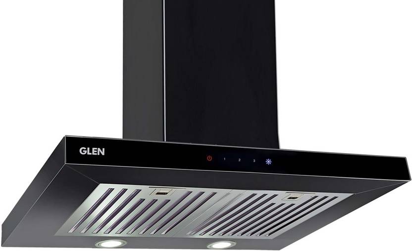Glen Electric Kitchen Black Colour Chimney 6056 SX TS Black 60 cm 1000 m3h Wall Mounted Chimney