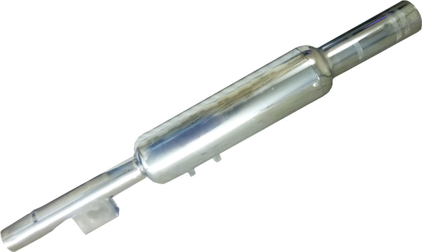 WORDZ Short Bottle Glasswool Chrome Mini Punjab Exhaust silencer Royal Enfield Classic Chrome Full Exhaust System(Mild Steel)