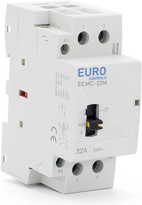 EURO 32Amps 2pole Modular Power Contactor with Manual Override Din