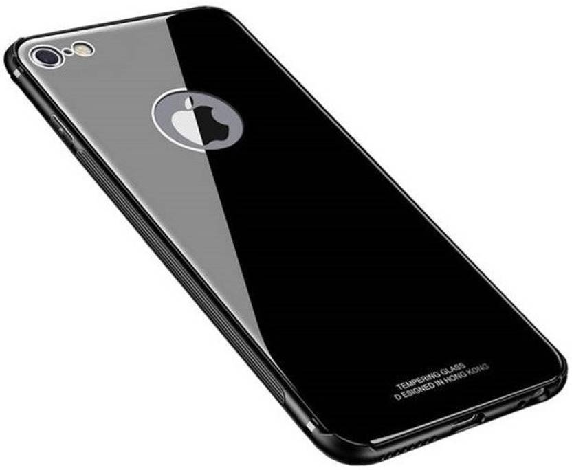 Mobilive Back Cover for iPhone 8 Glass Back Cover with Side Soft TPU, Slim Profile, Durable Case