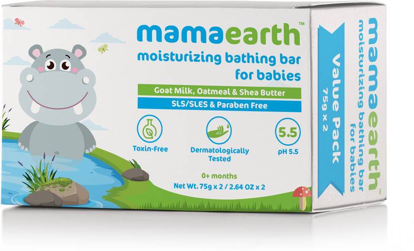 MamaEarth Moisturizing Baby Bathing Soap Bar pH 5.5 with Goat Milk and